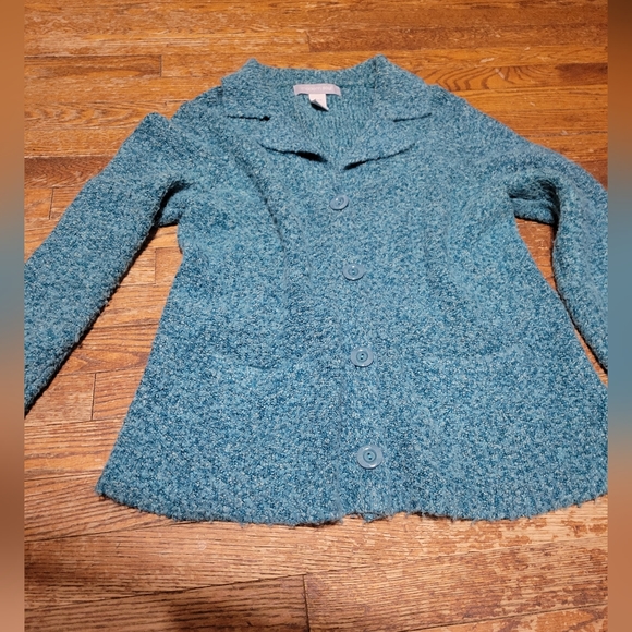 Vintage Knit Sweater Blue with Pockets size Large - Picture 4 of 8